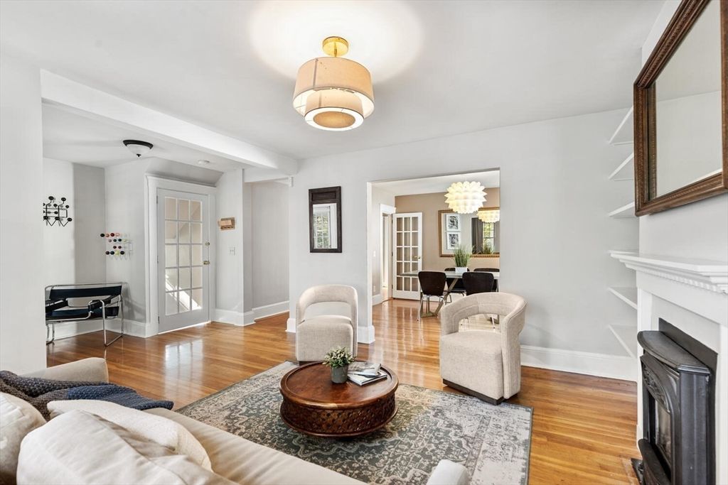 Dining room, Fireplace, Interior, Living room, Wood Texture Flooring