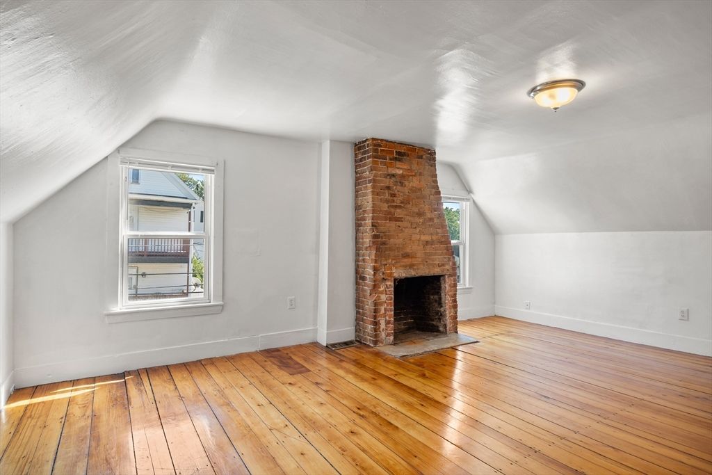 Empty room, Fireplace, Interior, Wood Texture Flooring