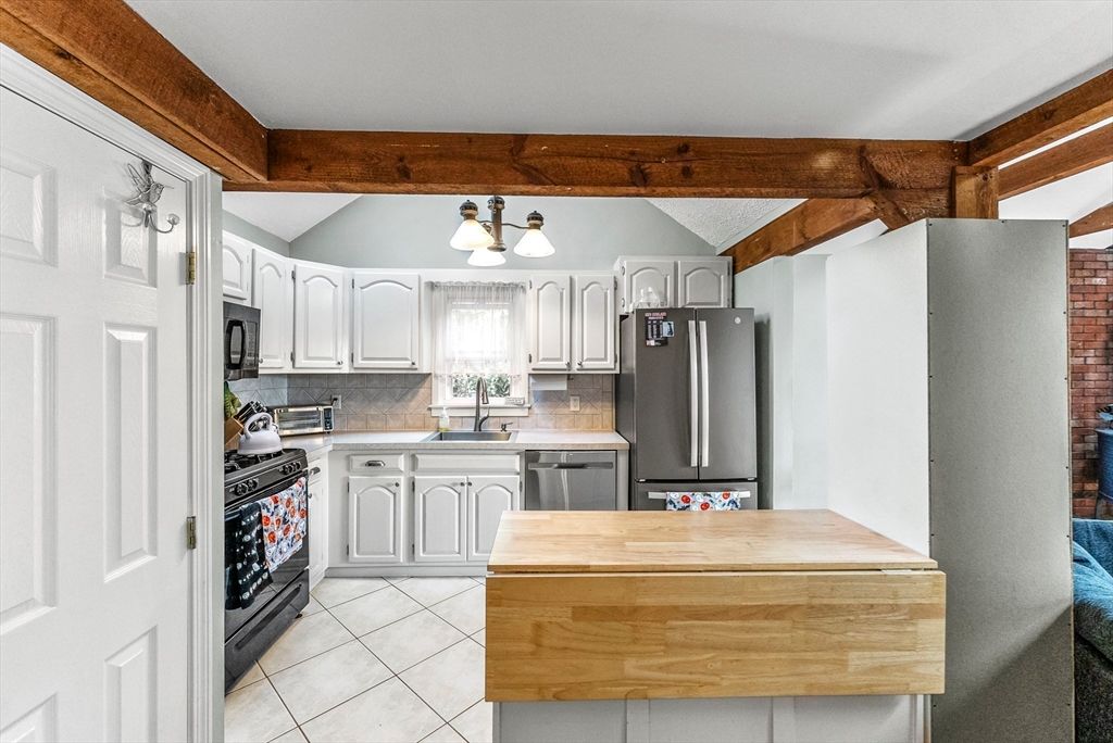 Interior, Kitchen, Stainless Steel Appliances, Wooden Beams