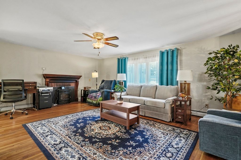Fireplace, Home Office, Interior, Living room, Wood Texture Flooring