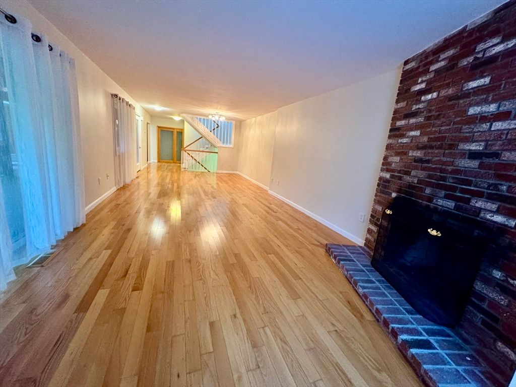 Empty room, Fireplace, Interior, Wood Texture Flooring