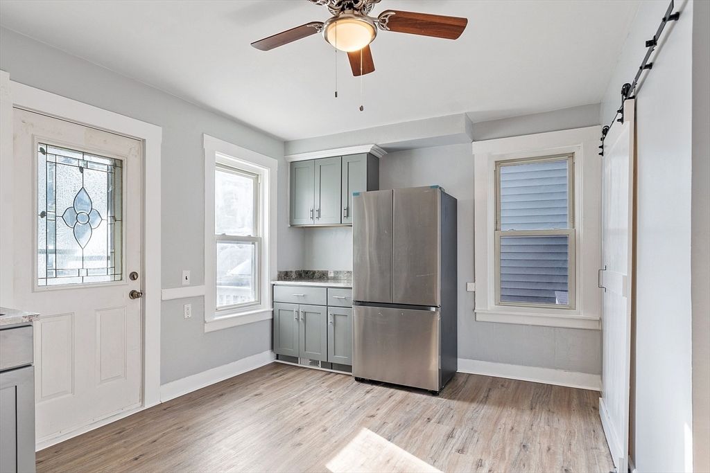 Interior, Kitchen, Stainless Steel Appliances, Wood Texture Flooring
