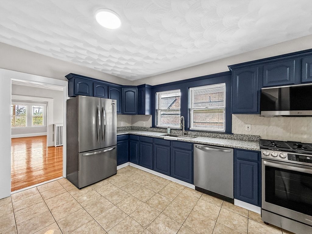 Interior, Kitchen, Stainless Steel Appliances, Wood Texture Flooring