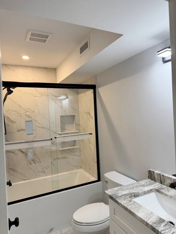 Bathroom, Glass Shower, Interior, Marble Walls, Recessed Lighting