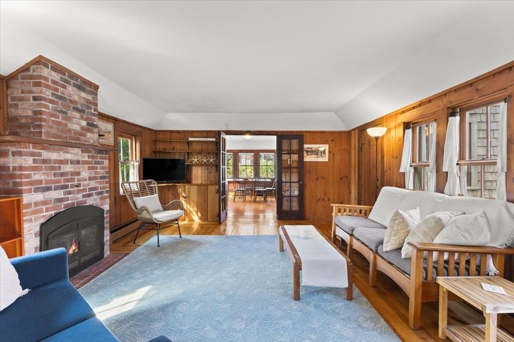 Fireplace, Interior, Living room, Stone Walls, Wood Texture Flooring, Wooden Walls
