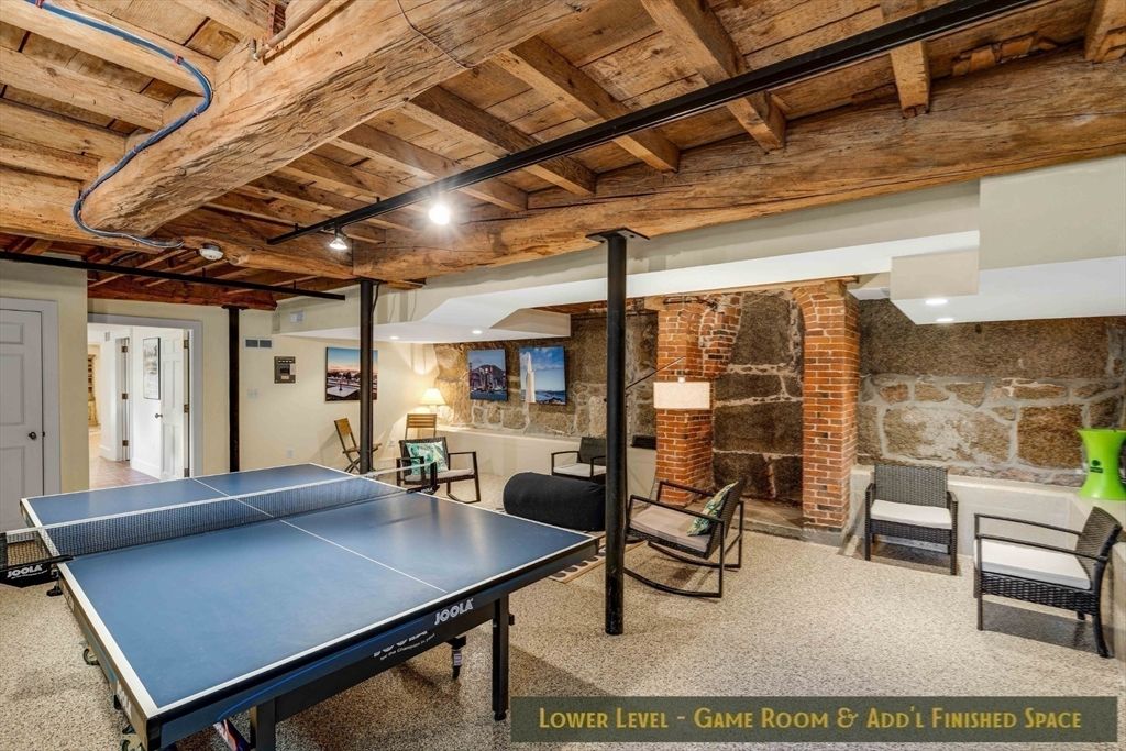 Game Room, Interior, Stone Walls, Wooden Beams