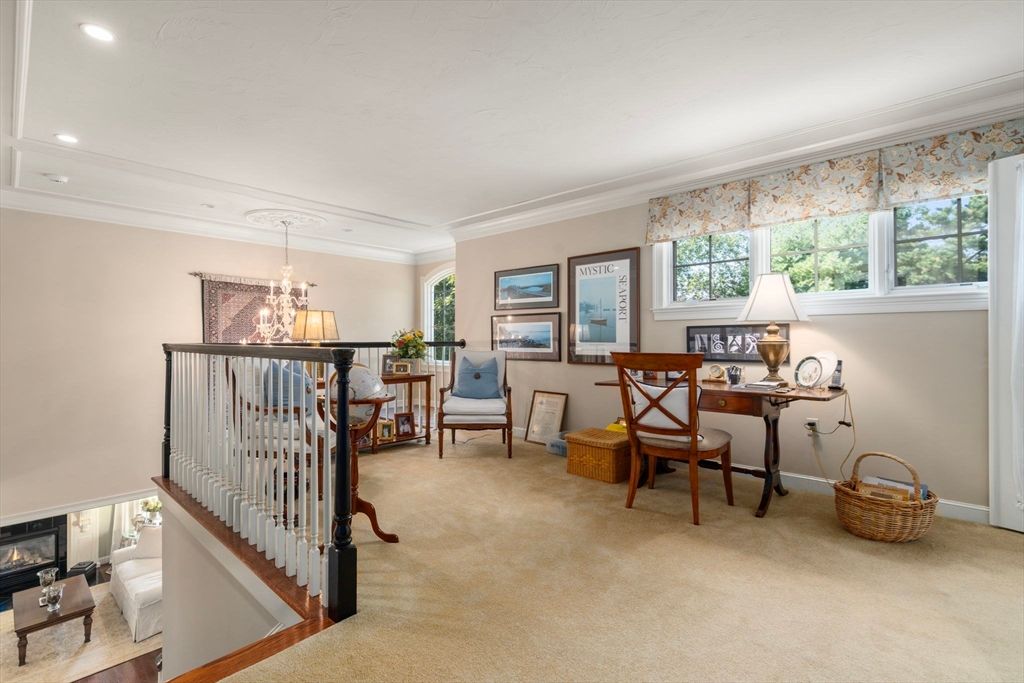 Chandelier, Home Office, Interior, Recessed Lighting