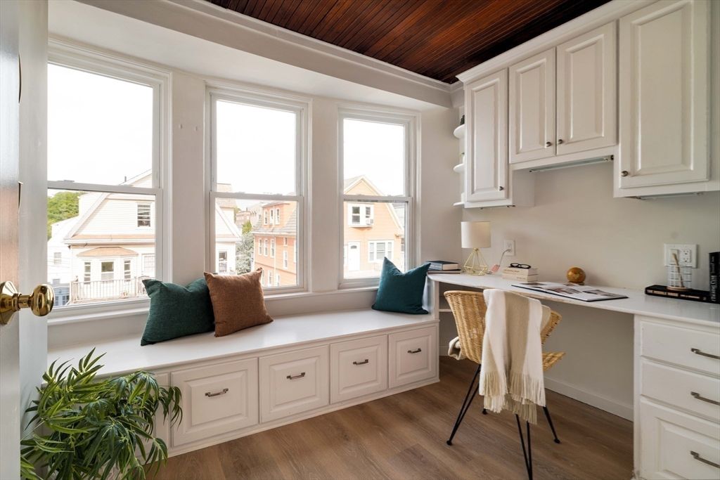 Home Office, Interior, Wooden Ceilings, Wood Texture Flooring