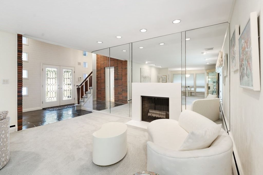 Fireplace, Interior, Living room, Recessed Lighting