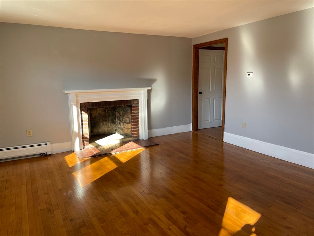 Empty room, Fireplace, Interior, Wood Texture Flooring