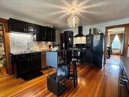 Chandelier, Interior, Kitchen, Pendant Lights, Wood Texture Flooring