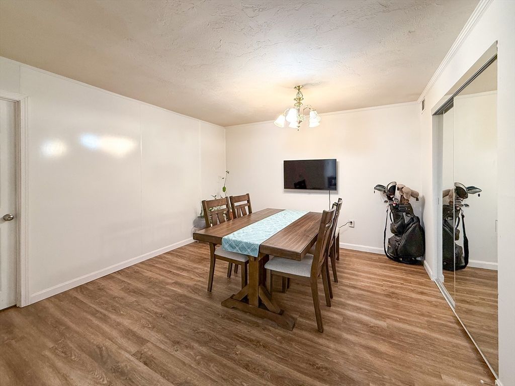 Chandelier, Dining room, Interior, Wood Texture Flooring