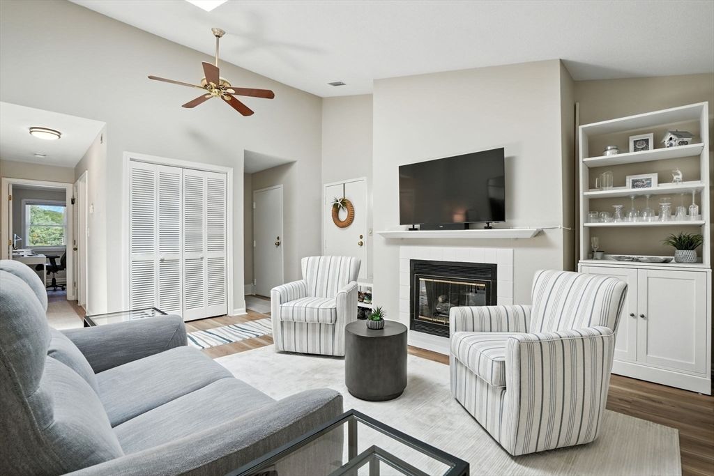 Fireplace, Interior, Living room, Wood Texture Flooring