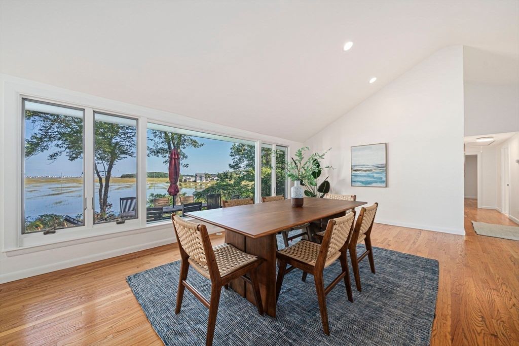 Dining room, Interior, Recessed Lighting, Water, Wood Texture Flooring