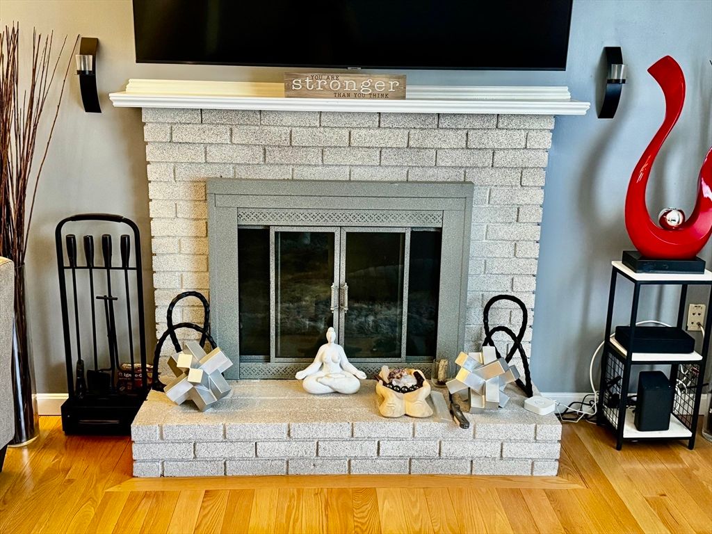 Fireplace, Interior, Stone Walls, Wood Texture Flooring