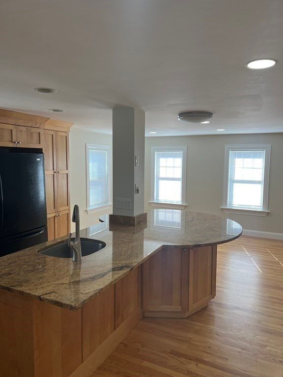 Interior, Kitchen, Recessed Lighting, Wood Texture Flooring