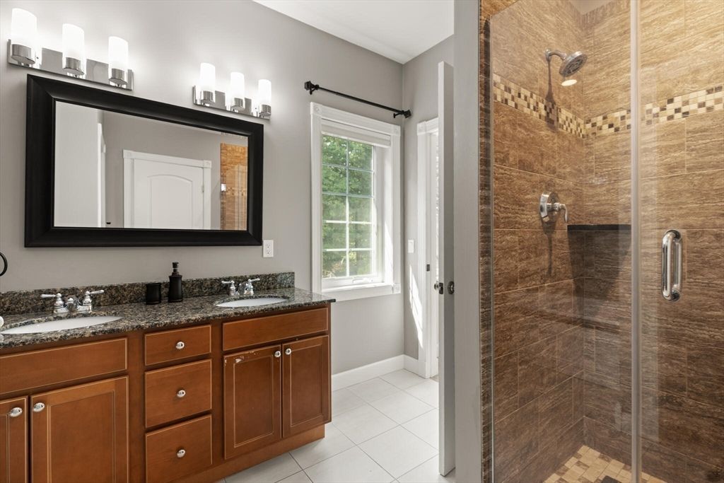 Bathroom, Dual Sink Vanities, Glass Shower, Interior