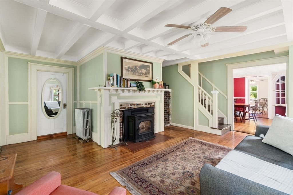 Fireplace, Interior, Wood Texture Flooring