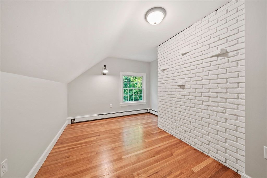 Empty room, Interior, Stone Walls, Wood Texture Flooring