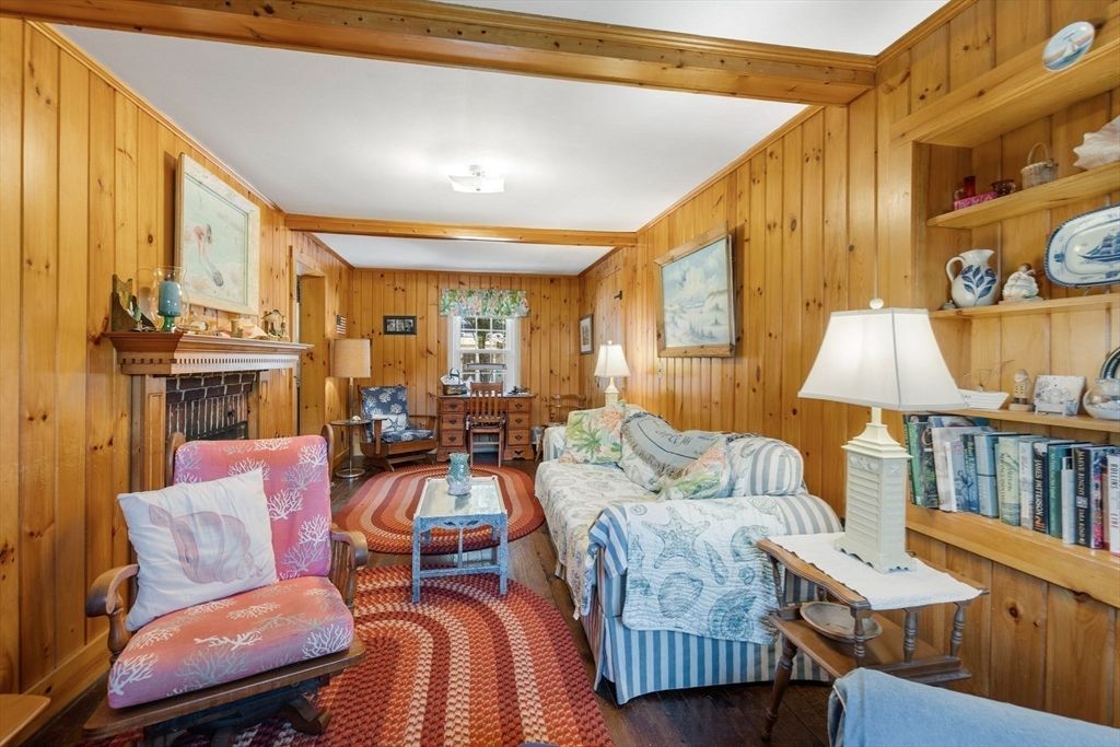 Fireplace, Interior, Living room, Wood Texture Flooring, Wooden Walls