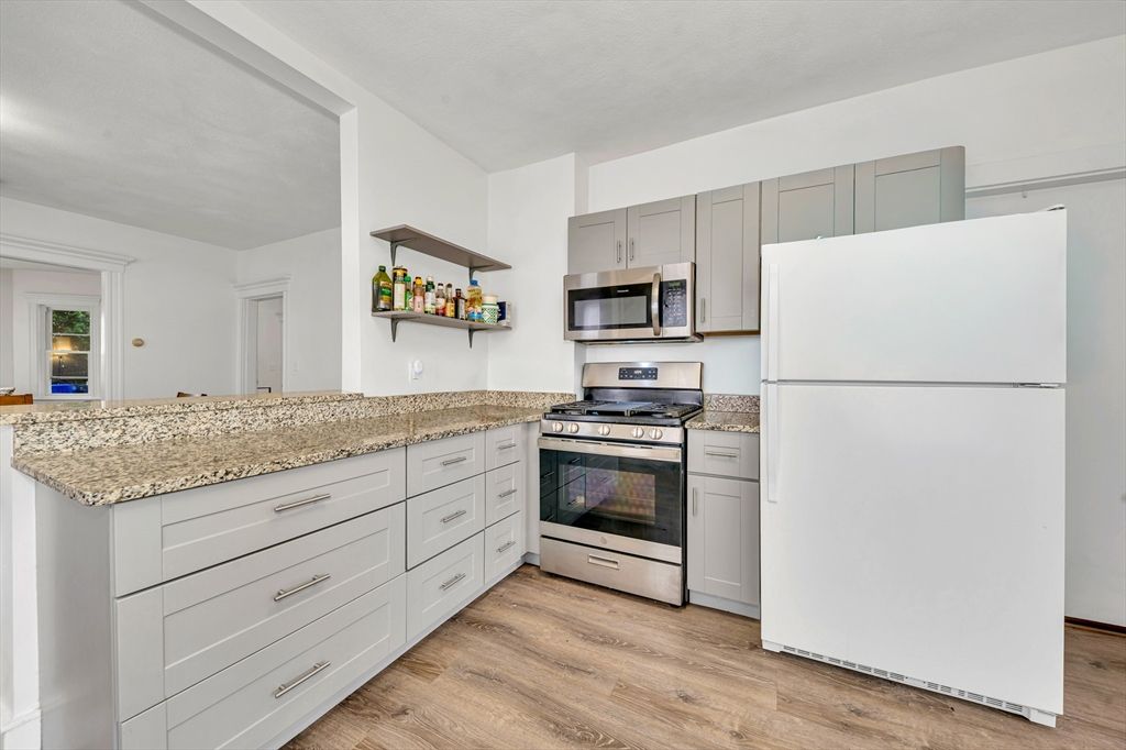 Interior, Kitchen, Stainless Steel Appliances, Wood Texture Flooring