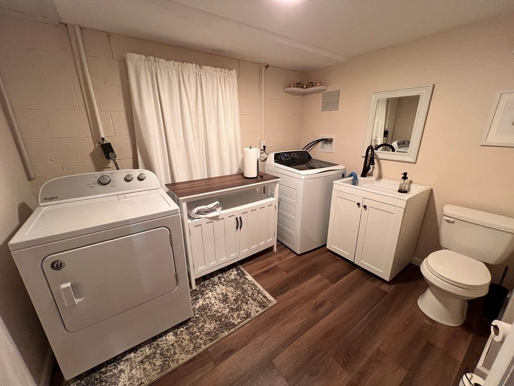 Interior, Washer, Wood Texture Flooring