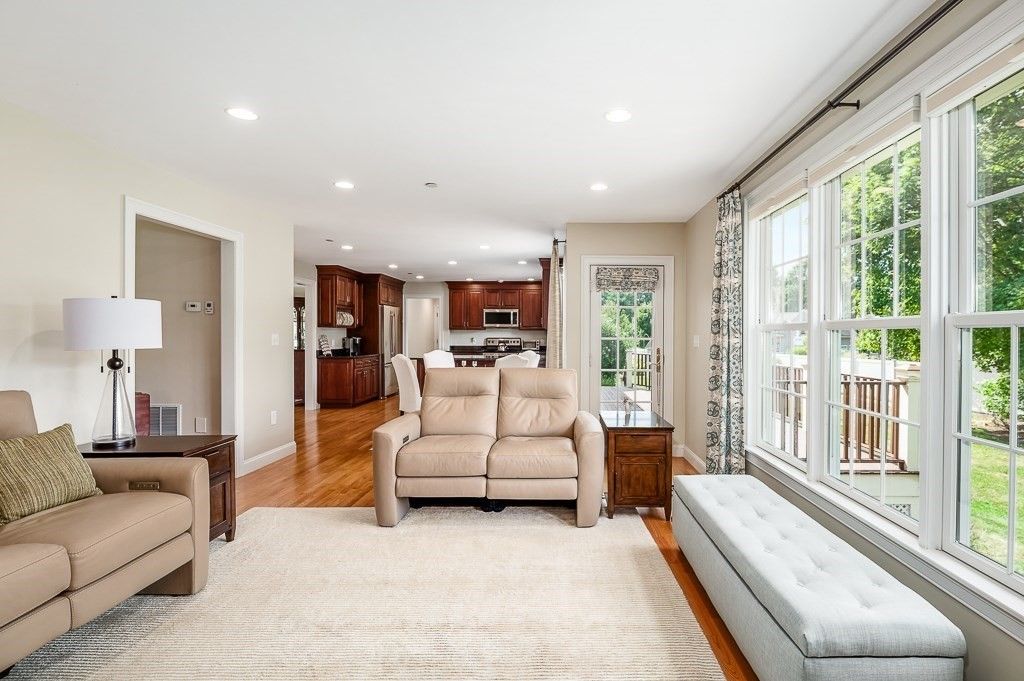 Interior, Kitchen, Living room, Recessed Lighting, Stainless Steel Appliances, Wood Texture Flooring