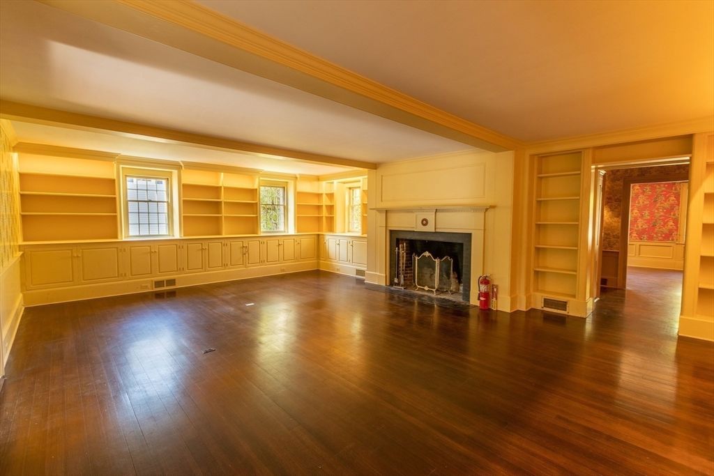Empty room, Fireplace, Interior, Wood Texture Flooring