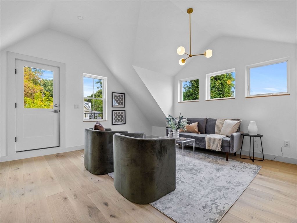 Interior, Living room, Pendant Lights, Wood Texture Flooring