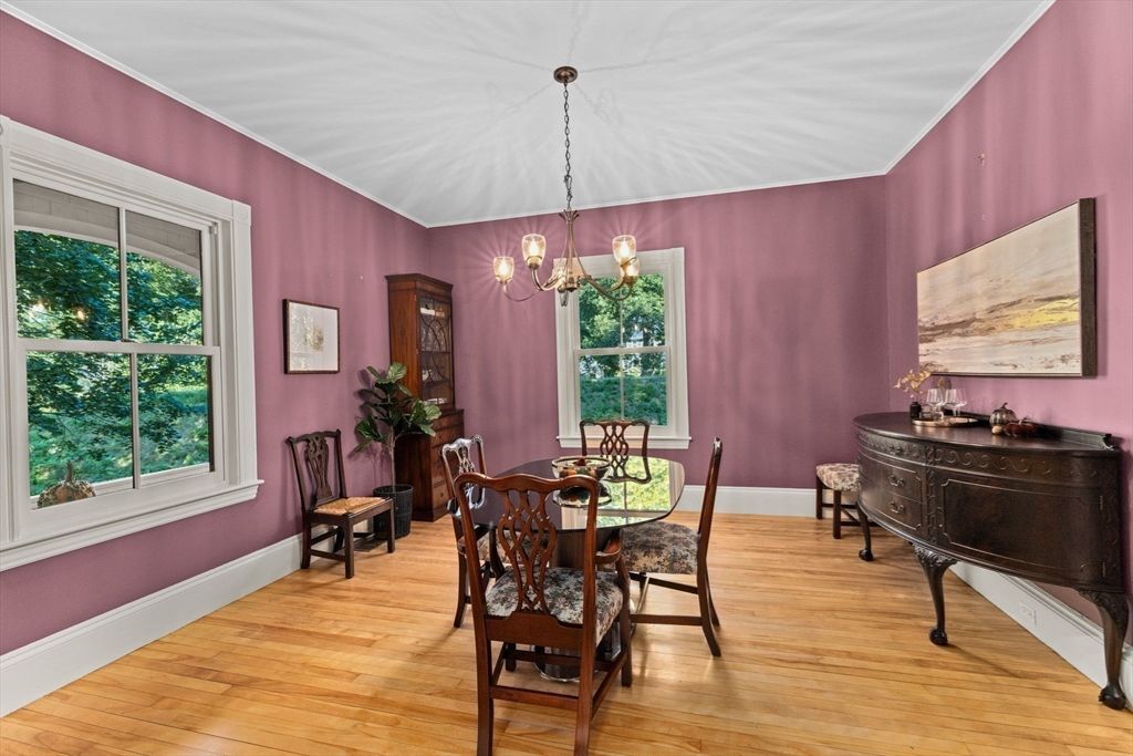 Chandelier, Dining room, Interior, Wood Texture Flooring