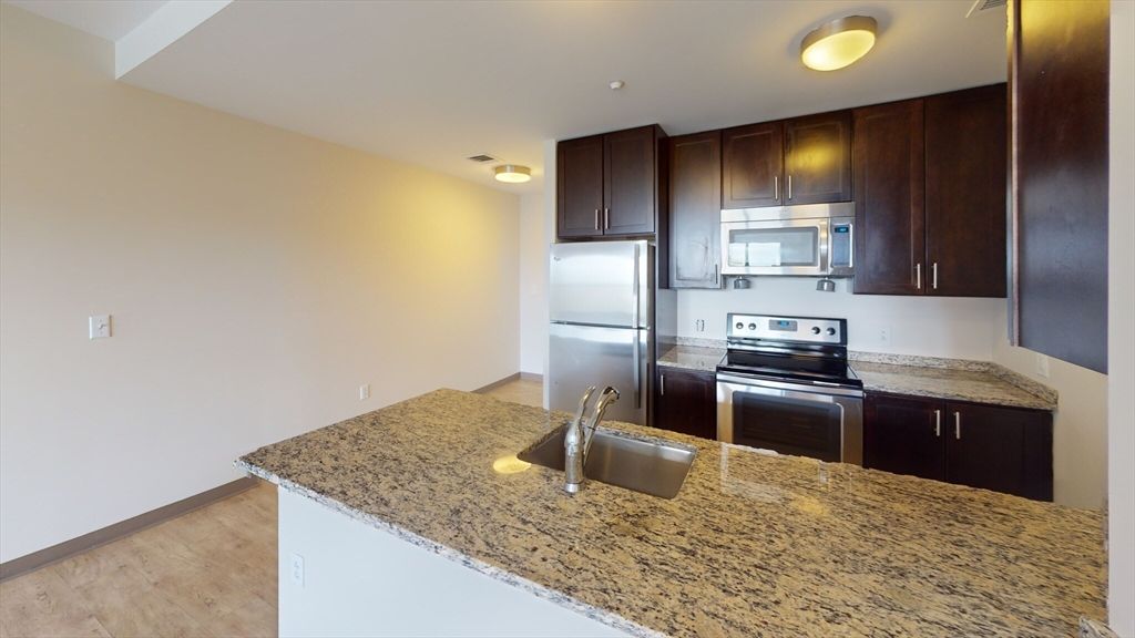 Interior, Kitchen, Stainless Steel Appliances, Wood Texture Flooring