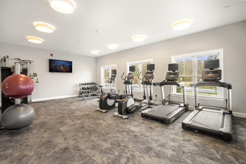 Fitness Equipment, Gym, Interior, Recessed Lighting