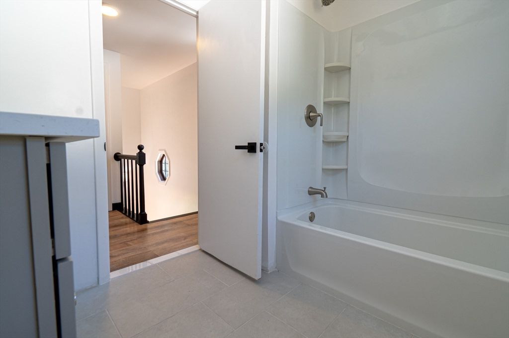 Bathroom, Interior, Recessed Lighting, Wood Texture Flooring