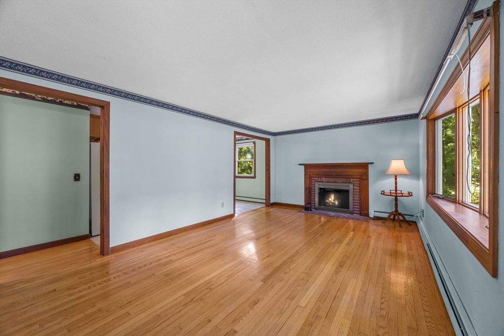 Empty room, Fireplace, Interior, Wood Texture Flooring