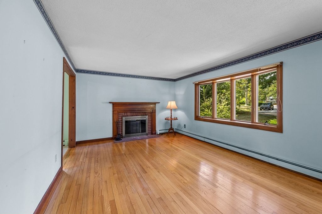 Empty room, Fireplace, Interior, Wood Texture Flooring