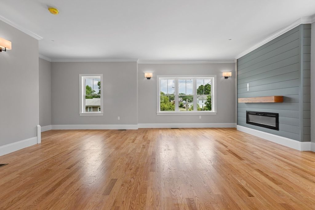 Empty room, Fireplace, Interior, Wood Texture Flooring