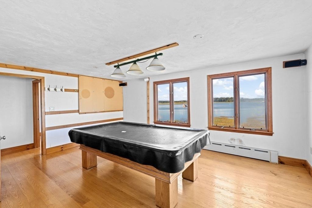 Billiard Table, Game Room, Interior, Water, Wood Texture Flooring