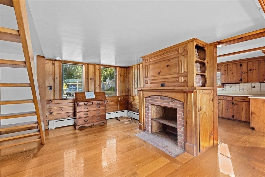 Fireplace, Interior, Wood Texture Flooring, Wooden Walls