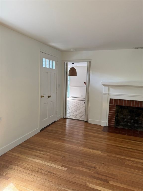 Empty room, Fireplace, Interior, Wood Texture Flooring