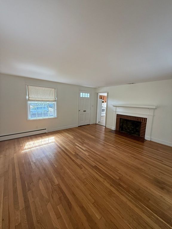 Empty room, Fireplace, Interior, Wood Texture Flooring