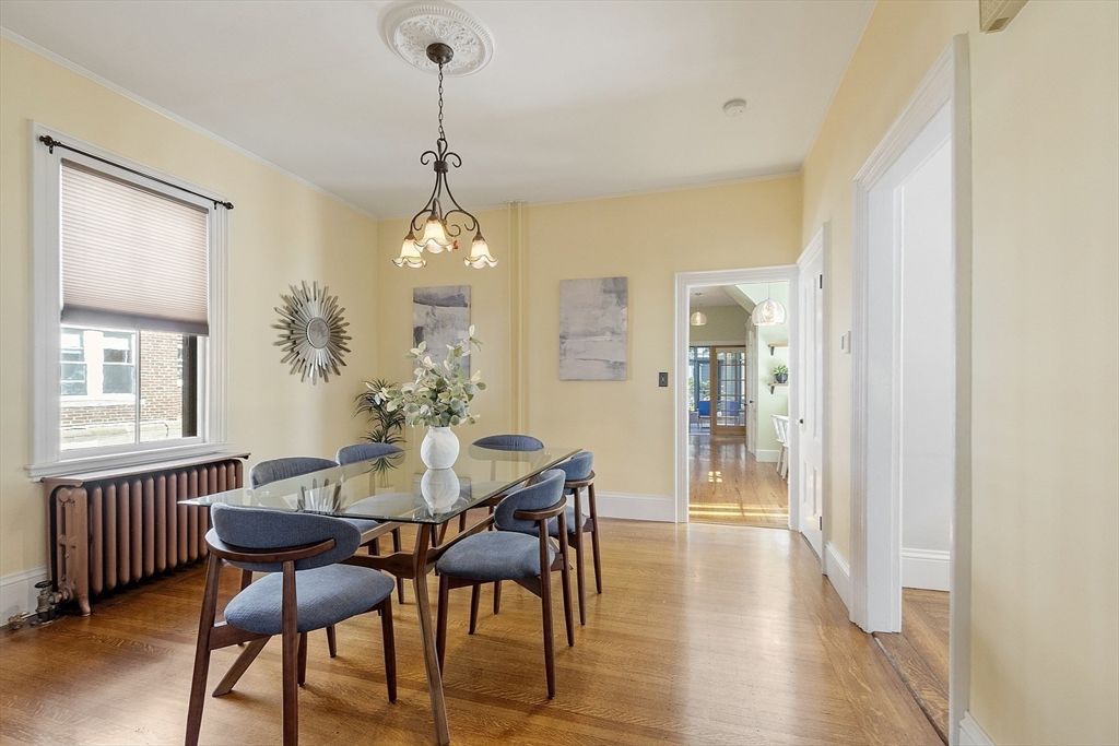 Chandelier, Dining room, Interior, Pendant Lights, Wood Texture Flooring