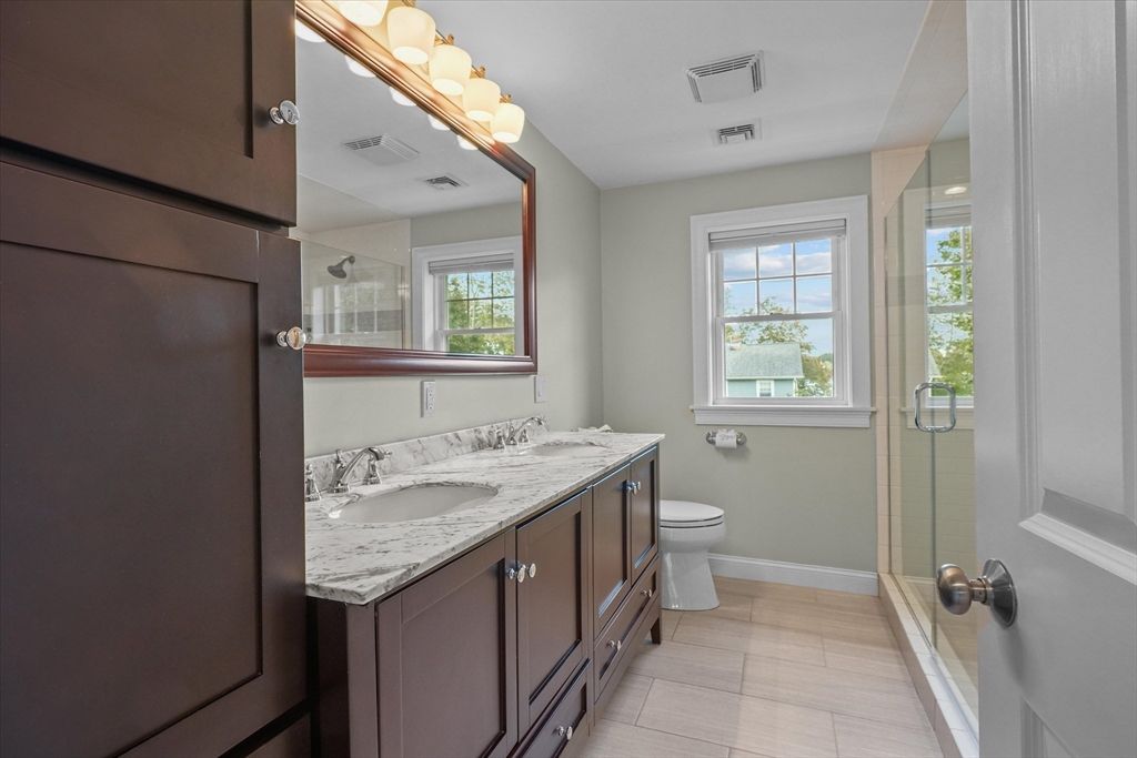 Bathroom, Dual Sink Vanities, Glass Shower, Interior