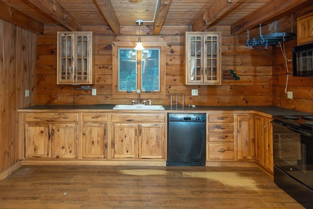 Interior, Kitchen, Wooden Beams, Wooden Ceilings, Wood Texture Flooring, Wooden Walls