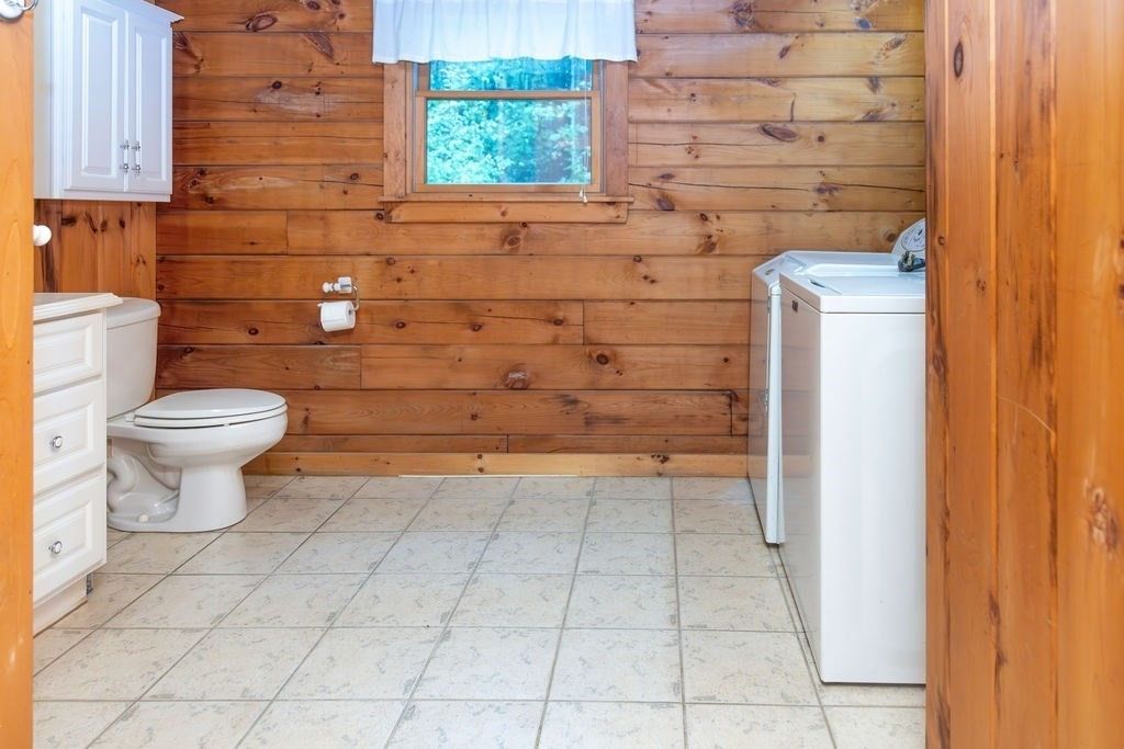 Bathroom, Interior, Washer, Wooden Walls