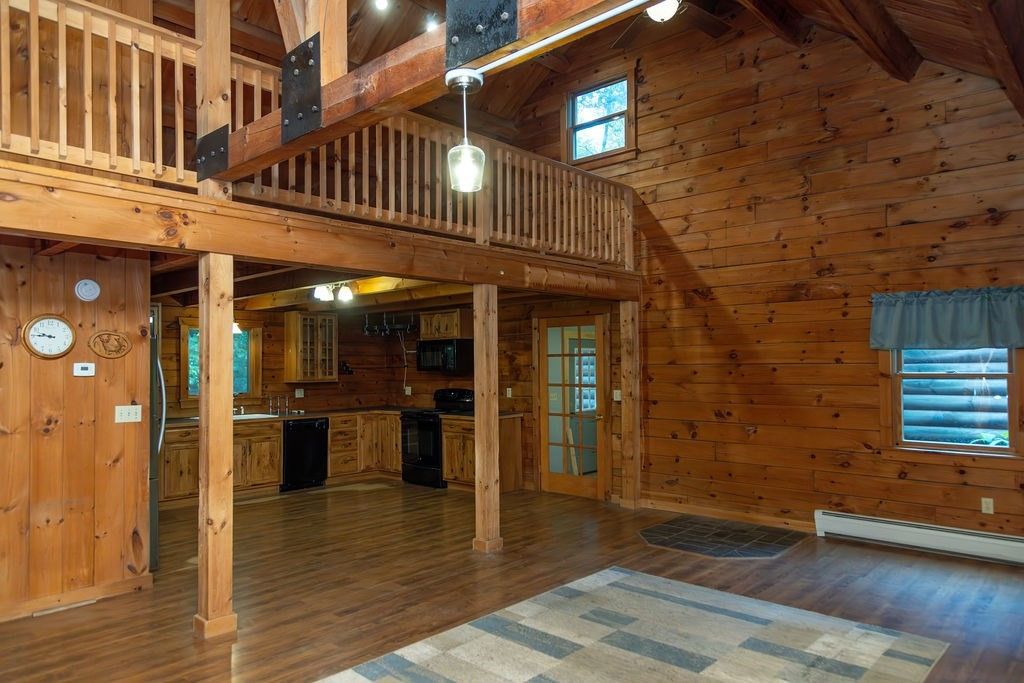 Interior, Kitchen, Wooden Beams, Wood Texture Flooring, Wooden Walls
