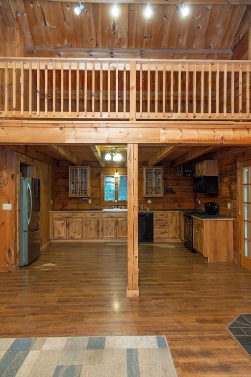 Interior, Kitchen, Wooden Beams, Wooden Ceilings, Wood Texture Flooring, Wooden Walls