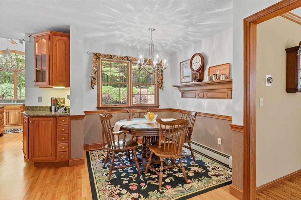 Chandelier, Dining room, Interior, Wood Texture Flooring