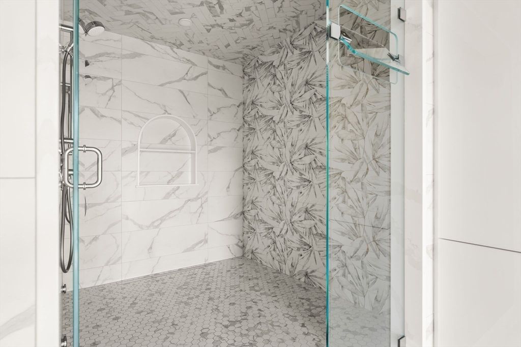 Bathroom, Glass Shower, Interior, Marble Walls
