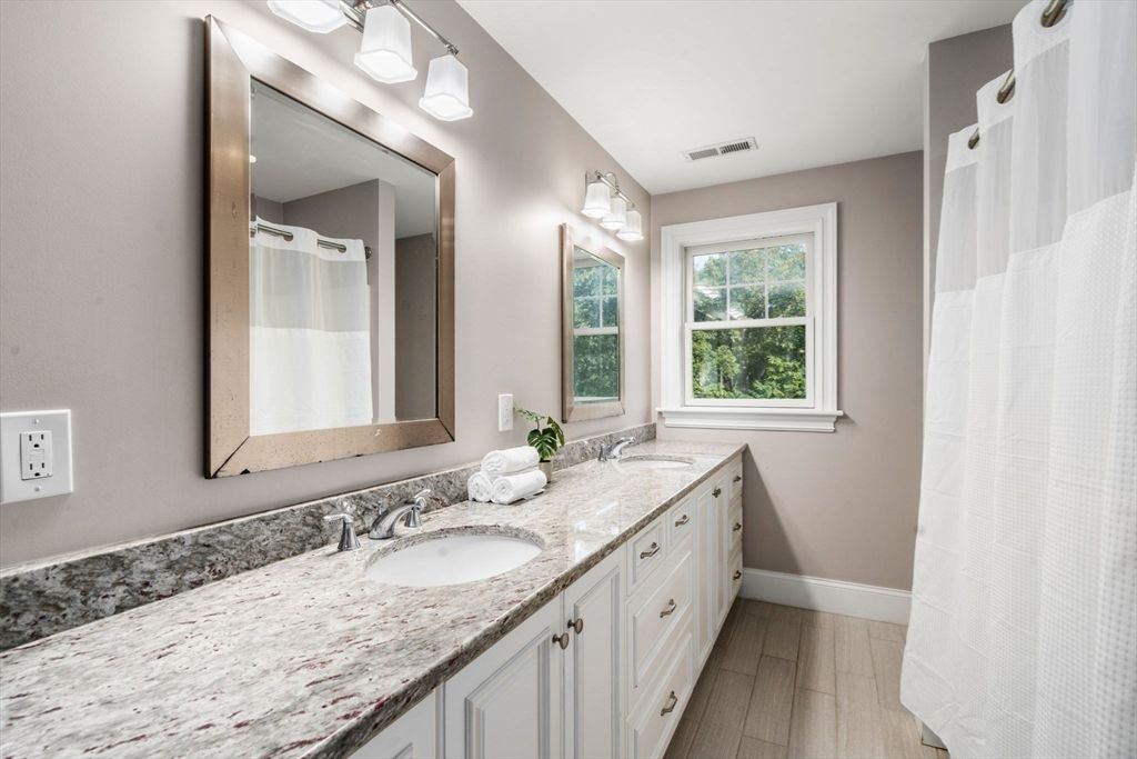 Bathroom, Dual Sink Vanities, Interior, Wood Texture Flooring