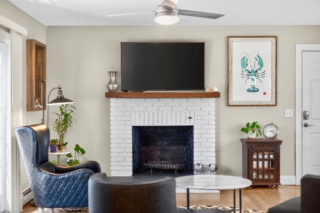 Fireplace, Interior, Wood Texture Flooring